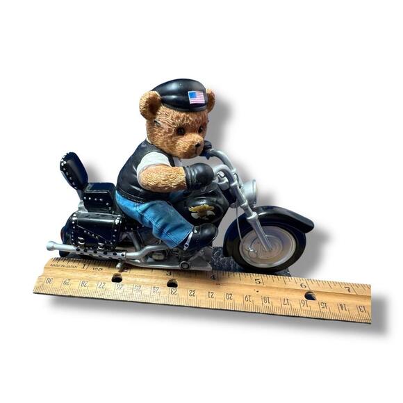 Faithful Fuzzies Born to Ride Collection “Freedom’s Ride” Bear Biker Figurine 00 - Picture 1 of 8